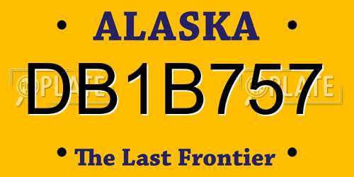 DB1B757 Alaska License Plate