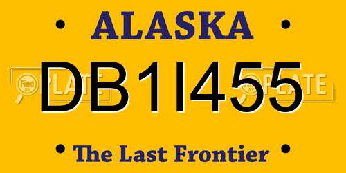 DB1I455 Alaska License Plate