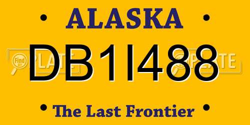 DB1I488 Alaska License Plate