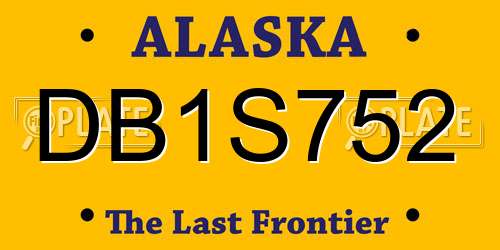 DB1S752 Alaska License Plate