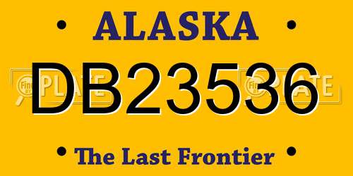 DB23536 Alaska License Plate
