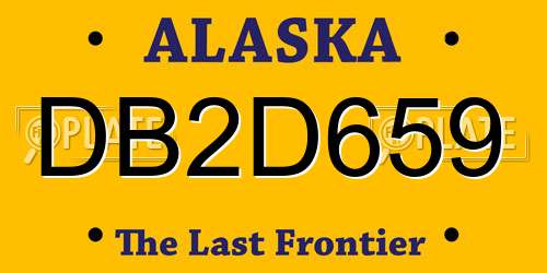 DB2D659 Alaska License Plate