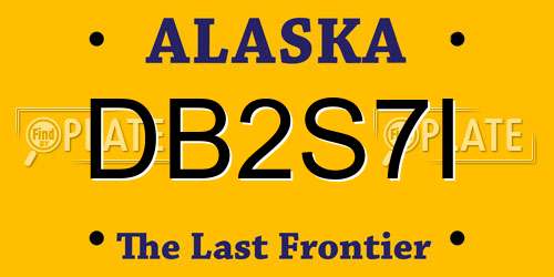 DB2S7I Alaska License Plate