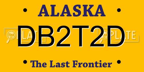 DB2T2D Alaska License Plate