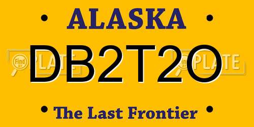 DB2T2O Alaska License Plate