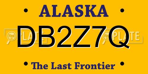 DB2Z7Q Alaska License Plate