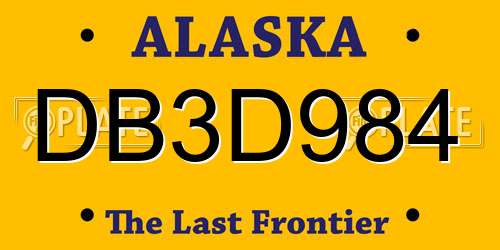 DB3D984 Alaska License Plate