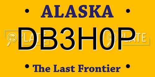 DB3H0P Alaska License Plate