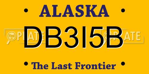 DB3I5B Alaska License Plate