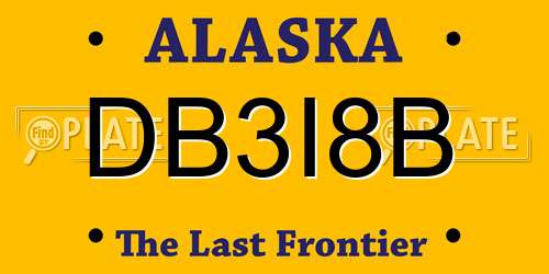 DB3I8B Alaska License Plate
