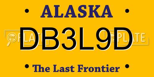 DB3L9D Alaska License Plate