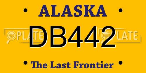 DB442 Alaska License Plate
