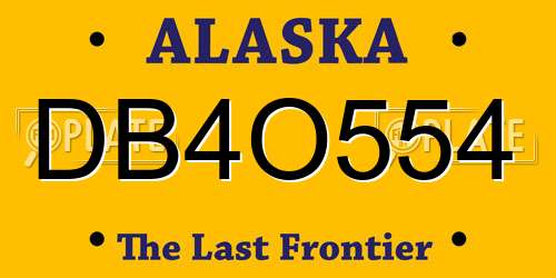 DB4O554 Alaska License Plate
