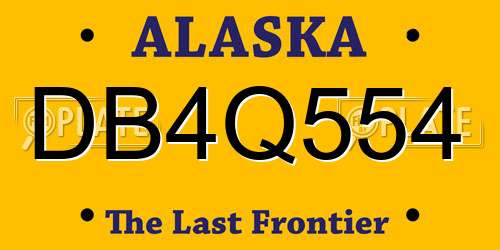 DB4Q554 Alaska License Plate