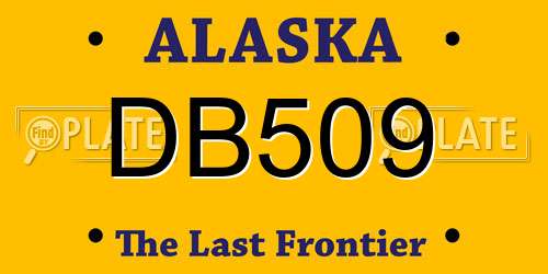 DB509 Alaska License Plate