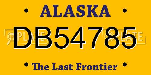 DB54785 Alaska License Plate