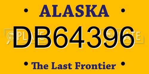 DB64396 Alaska License Plate