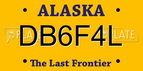 DB6F4L Alaska License Plate