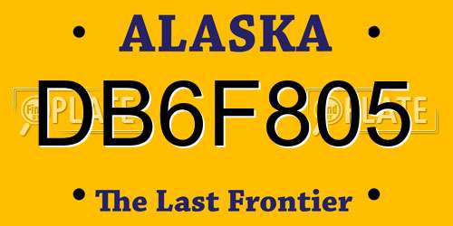 DB6F805 Alaska License Plate
