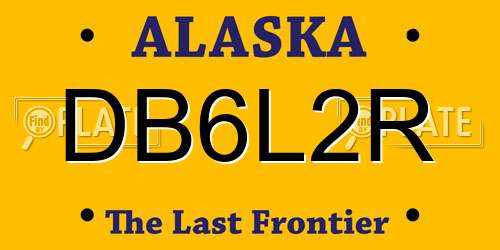 DB6L2R Alaska License Plate