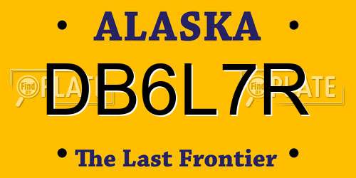 DB6L7R Alaska License Plate