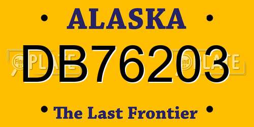 DB76203 Alaska License Plate