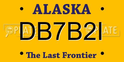DB7B2I Alaska License Plate