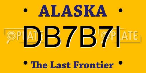 DB7B7I Alaska License Plate