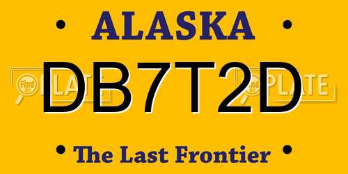 DB7T2D Alaska License Plate