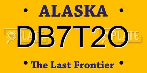 DB7T2O Alaska License Plate