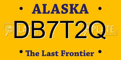 DB7T2Q Alaska License Plate