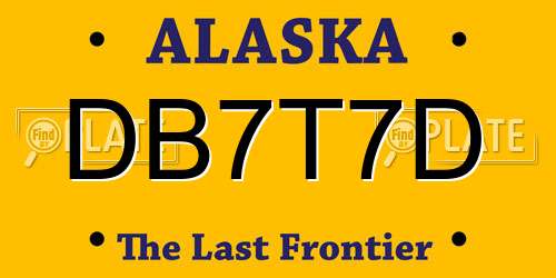DB7T7D Alaska License Plate