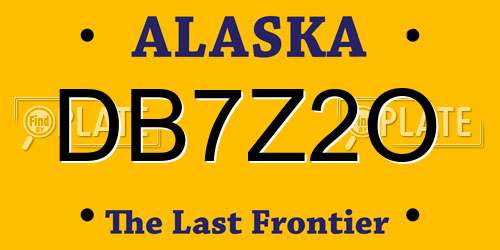 DB7Z2O Alaska License Plate