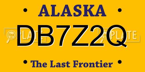 DB7Z2Q Alaska License Plate