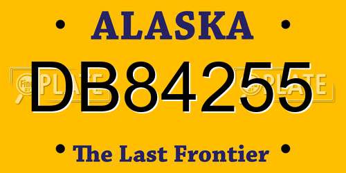 DB84255 Alaska License Plate