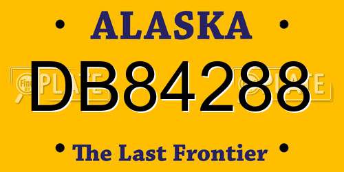 DB84288 Alaska License Plate