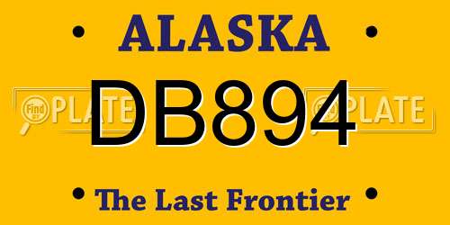 DB894 Alaska License Plate