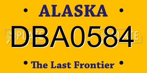 DBA0584 Alaska License Plate