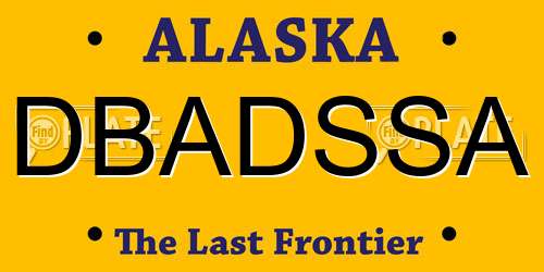 DBADSSA Alaska License Plate