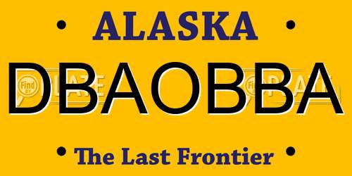 DBAOBBA Alaska License Plate
