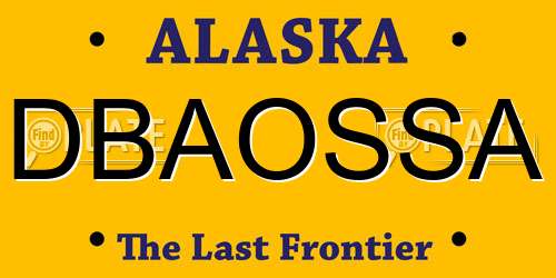 DBAOSSA Alaska License Plate