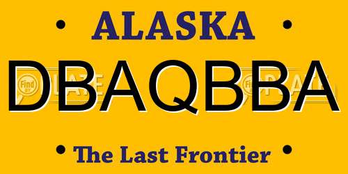 DBAQBBA Alaska License Plate