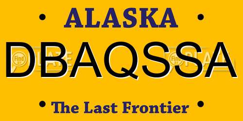 DBAQSSA Alaska License Plate