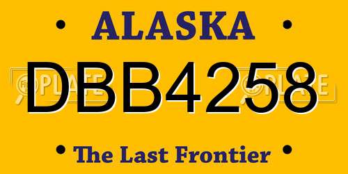 DBB4258 Alaska License Plate