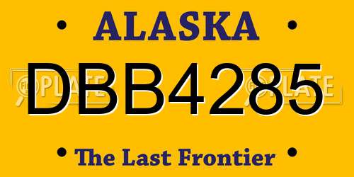 DBB4285 Alaska License Plate