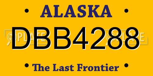 DBB4288 Alaska License Plate