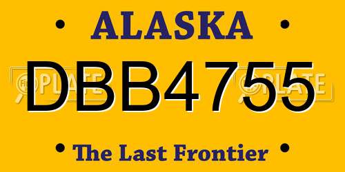 DBB4755 Alaska License Plate