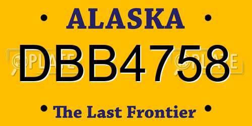 DBB4758 Alaska License Plate