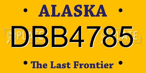 DBB4785 Alaska License Plate