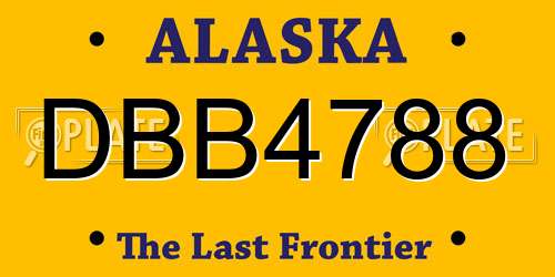 DBB4788 Alaska License Plate